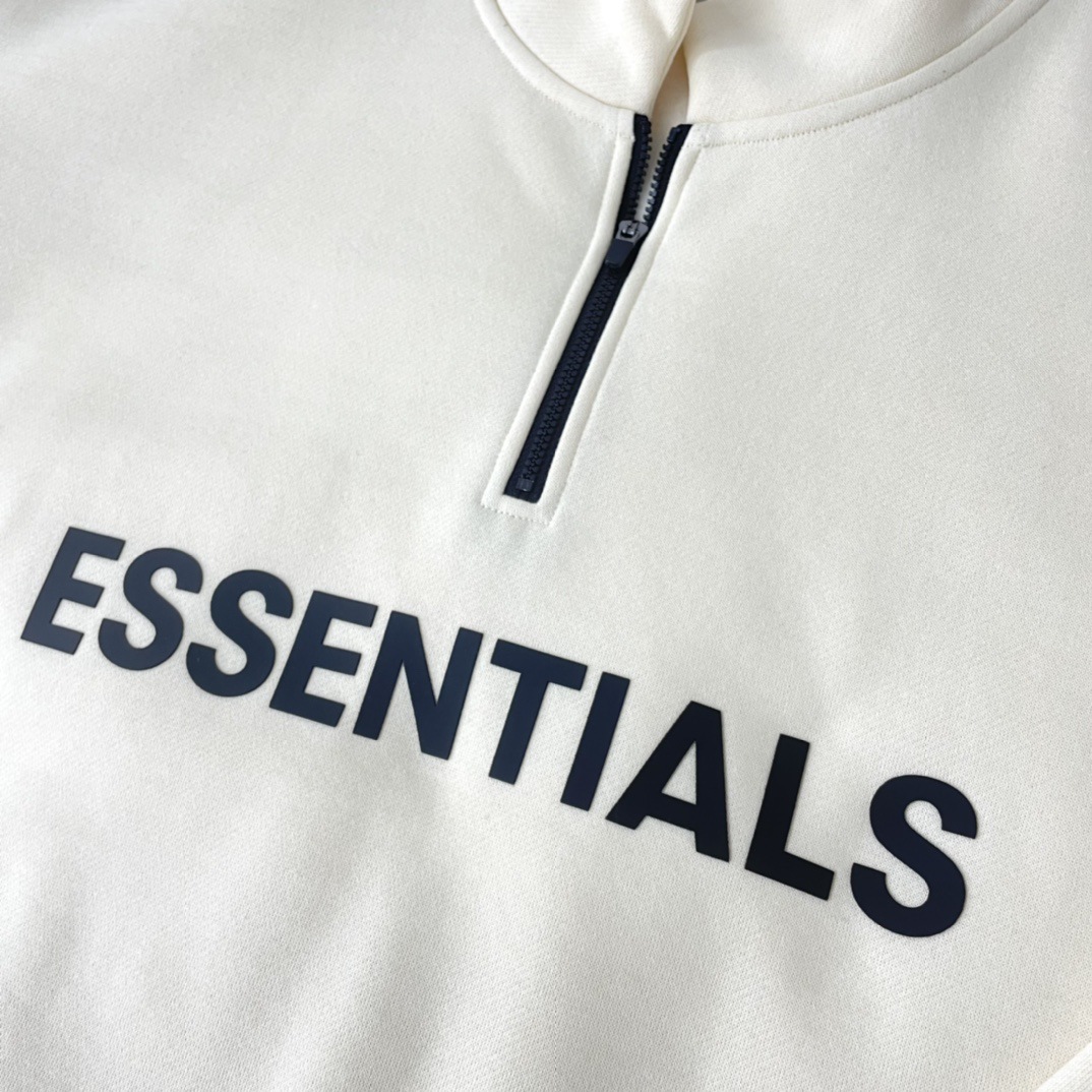 Custom Women Men Zip Up Long Sleeve Sweatshirt Jersey Fabric Essentials Half Zip Sweatshirt
