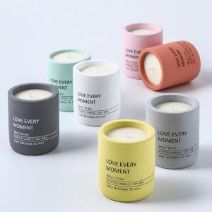 China Custom Logo Nordic Cylinder Concrete Candle Holders factory