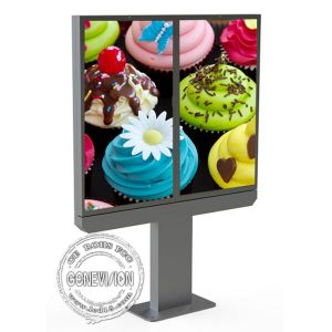China 55&quot; Dual Screen AIO LCD Wayfinding Digital Signage Totem factory