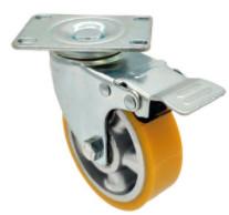 China Orange PU Aluminium Castor Wheel 5 Inch factory