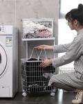 Two Layers Galvanized 960mm Height Steel Laundry Basket