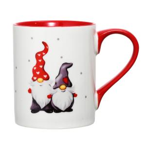 China 400ml Ceramic Coffee Cups , Porcelain Christmas Mugs With Cute Santa Claus Pattern factory