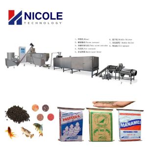 Floating Fish Food Processing Line Multifunctional Twin Screw Extrusion