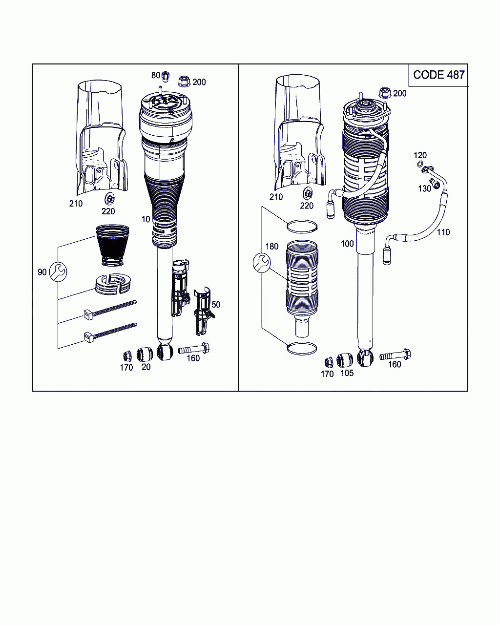 Mercedes-Benz Suspension Shock Absorbers A2223207313 A2223207413