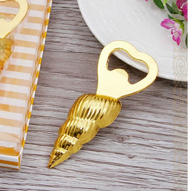 Cool Innovative wholesale wedding favor, fancy gift, copper plating whelk shape beer bottle opener, marine bottle opener