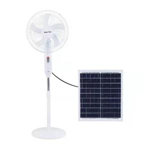 China Multifunction 25W Solar Powered Outdoor Fan 18650 Lithium Battery 3 Wind Gears With Bulb factory