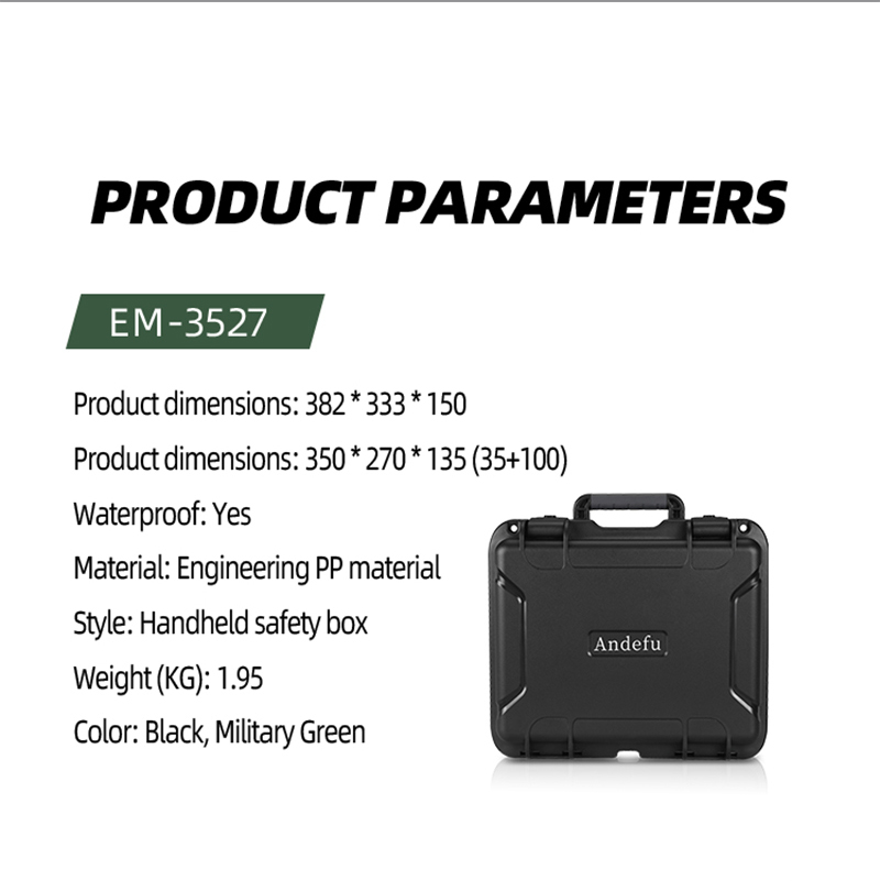 304 Reinforced Lockable Dust Proof Hard Plastic Tool Case for Multi-purpose Usage