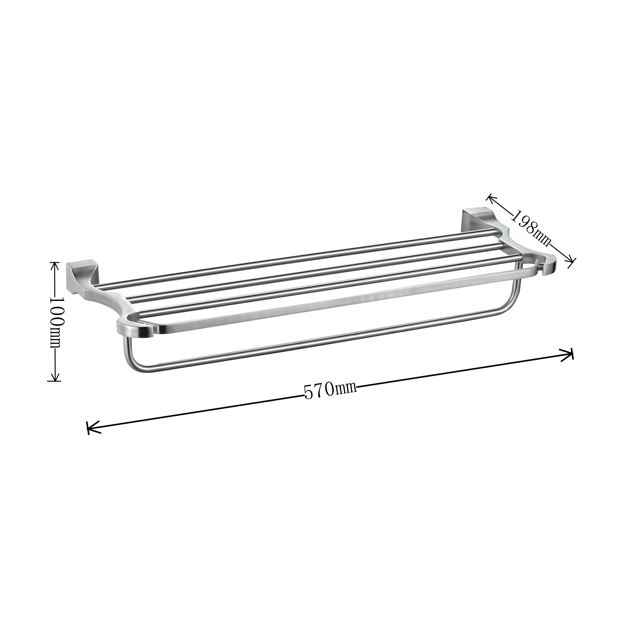Home SS 304 Towel Rack Modern Wall Mounted Stainless Steel Towel Hanger