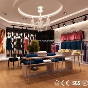 China Fashion metal display shelf &amp;hanging clothes shelf factory
