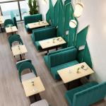 Outdoor Velvet Restaurant Dining Table And Chairs Set Fabric 160cm 180cm Modern
