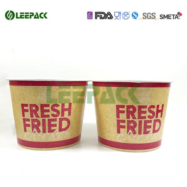 Disposable food grade paper popcorn buckets container for take away food