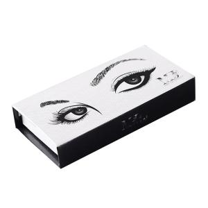 China rigid black and white hinged eyelash box high quality mink eyelash paper box factory