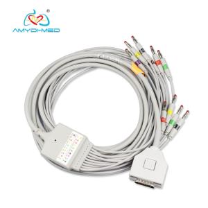 China TPU Reliable EKG Cables Rectangle 11 Pin Connector FUKUDA DENSHI Compatible factory
