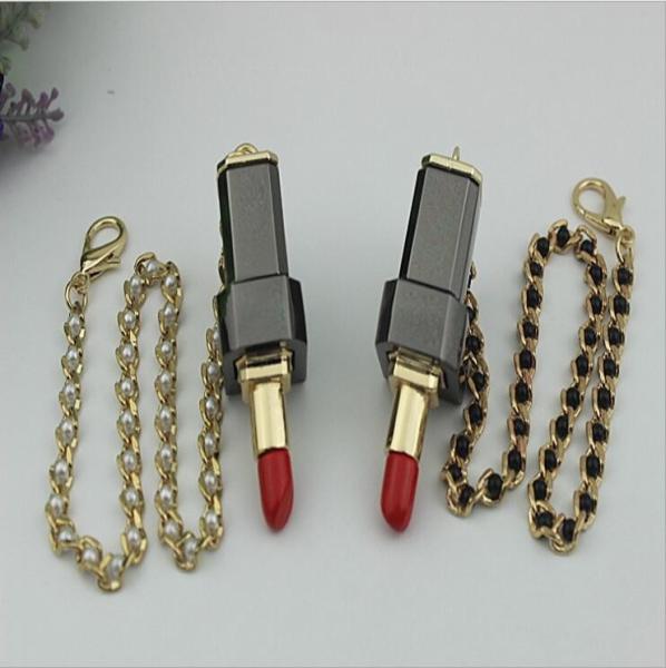 2019 Latest fashion leather bag ladies handbag light gold decorative lipstick