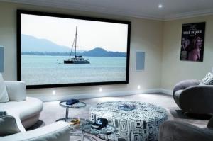 China Home Cinema 150&quot; Wall Mount Fixed Frame Projector Screen With HD Matte White factory