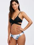 Floral Tie Bandeau Bikini Top