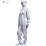 ESD antistatic 5*5mm stripe carbon fiber cleanroom suit with hood and shoes