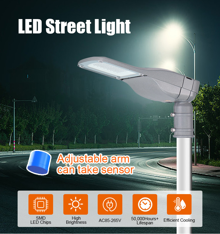 KCD 30w 50w 100w 150w Die Cast Aluminum Housing Outdoor Lighting AC Smart Waterproof LED Street Light Price 50w