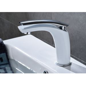 ROVATE Single Handle Bathroom Faucet , Modern Bathroom Faucets White Painting