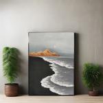 Hand Painted Modern Wall Art 3d Sea Wave Texture Sand Beach Abstract Relief