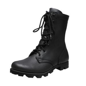 China Custom Ghana Panama Black Full Leather Combat Shoes Jungle Tactical Military Boots Sale factory