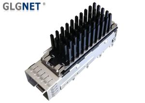 China 1X1 Copper Alloy SFP+ Cage Connector with Aluminum Heat Sink Press fit mounting factory