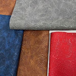 PVC Printed Dragon Pattern Embossed Synthetic Leather Durable Faux Leather