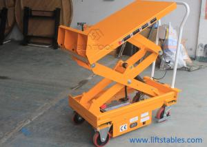 China 45 Degree Mini Mobile Portable Electric Scissor Lifting Table Trolley Hydraulic 800kg factory