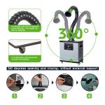 Low Noise Double Arm Portable Fume Extractor 75mm Duct For Medical Field