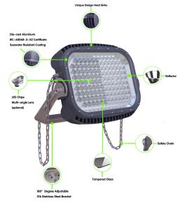 China Portable 400w 347V Led Crane Light Badminton Court Cool White factory