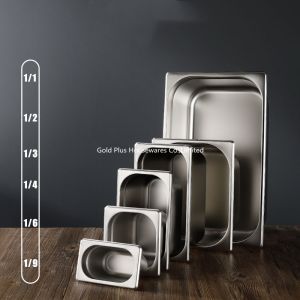 China Easy to clean metal compartment containers multi sizes anti-scratch stainless steel serving pan with lid on sale