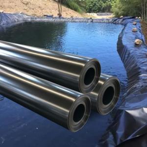 China Double Smooth Surface Black Geomembrane for Fish Pond Liner 0.3mm 2.5mm Landfill Site factory