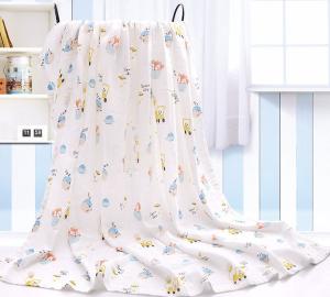China Lovely Dinosaur Printing Muslin Gauze Fabric 110gsm Good Water Absorption factory