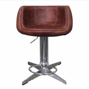 China Adjustable Swivel Bar Stools H76cm Stainless Steel Leather Bar Stools factory