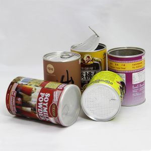China Round Tea Packaging Tin Boxes Composite Containers Packaging With Lids factory