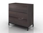 Metal Legs Storage Cabinet MDF 3 Drawer Chest