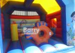 Beautiful Ocean Fish Inflatable Combo , Commercial Slide Inflatable Bounce House