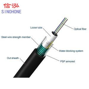 2-12 Core Outdoor Fiber Optic Cable Light Weight Water Blocking Material