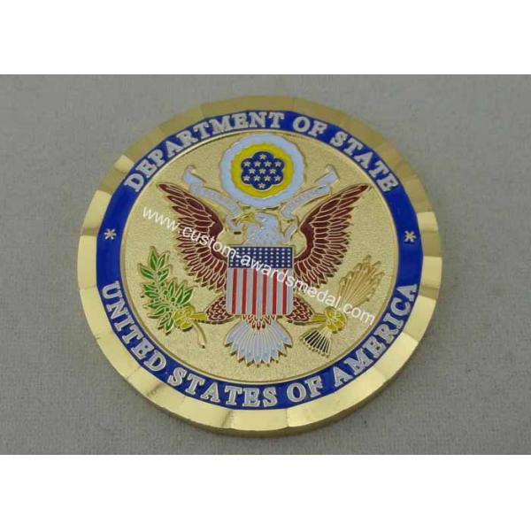Brass Die Stamped Department Of State Personalized Coins For USA Army