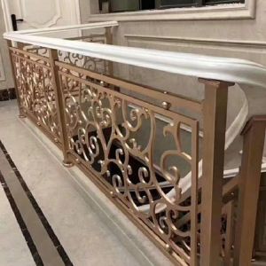 Oxidation Modern Stainless Steel Staircase Railing Golden SS Staircase Railing