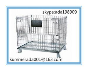 China Steel warehouse storage wire cages with wheels factory