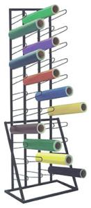 China 44 Vinyl Rolling Industrial Metal Display Stands with Wire Arms factory