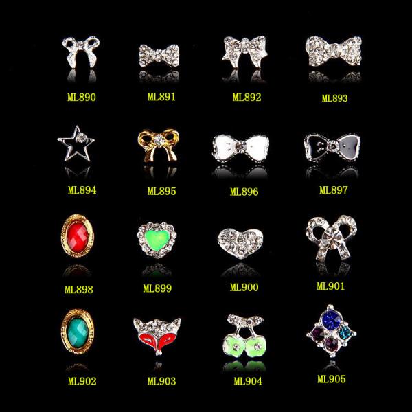 Alloy Nail Art Decorations Jewelry Glitter Crystal Rhinestiones Metal Charms 3D