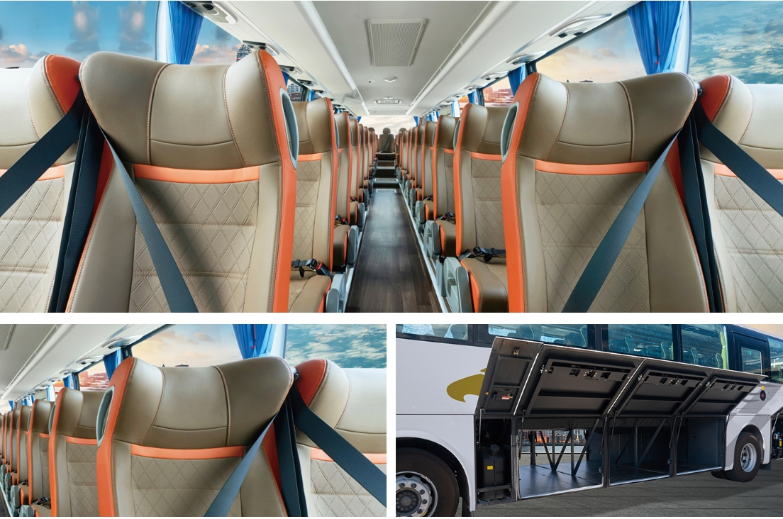 Yu Tong 57-60 Seater Right Hand Drive Tourist Luxury Bus with Euro 3 Emission Standard