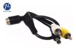 PVC 12-24V 4 Pin To RCA Video Power Cable For Car Surveillance Camera System