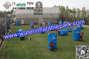 China Blue Inflatable Paintball Bunker , 0.6mm / 0.9mm PVC Airups Bunkers factory