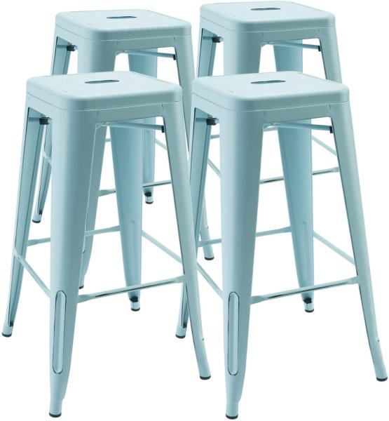 High Metal Stool Backless Industrial Bar Stools , Restaurant Stacking Chairs