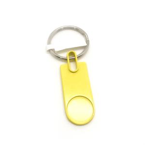 China Zinc Alloy Metal Keychain Holder Yellow Color 19x79x6mm factory