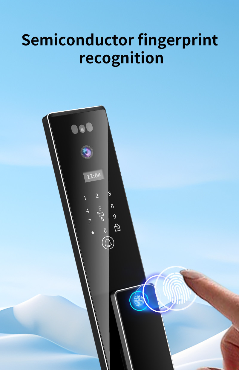 3D Face Recognition Tuya APP Intercom Camera Biometric Fingerprint Smart Locks For Home