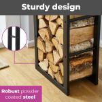 Sturdy Steel Firewood Storage Rack for Indoor and Outdoor Large Size W40x D25 x
